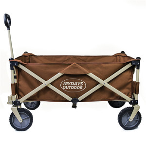 Carrito de Camping Plegable Portátil para Exteriores Mydays, de Cuatro Ruedas, Ligero, Color Marrón, Plegable, para Uso en Exteriores - Product Image 5