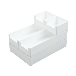 Factory Direct Wholesale Desktop Cosmetics Organizer Bins Basket Make Up Kitchen Plastic Drawer Organizer Storage Box Divider