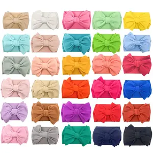 Đáng Yêu Đầu Kết Thúc Tốt Đẹp Quá Khổ Bow Bé Headbands Siêu Mềm Lớn Bow Headband Bé Cô Gái Tóc Cung