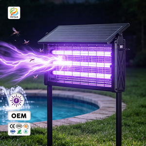 Lampe solaire anti-moustiques Pittar, 37x33.5x12cm, piège à insectes étanche pour l'extérieur, pour jardin, piscine, camping - Product Image 1