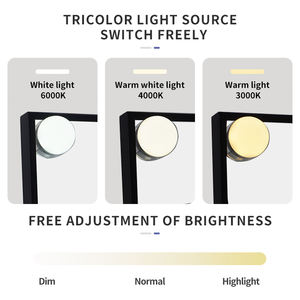 Espejo de Maquillaje de Escritorio con Control Táctil Inteligente, 3 Colores de Luz, 12 Bombillas Regulables, Espejo con Luces - Product Image 3