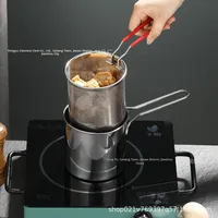 Mini friteuse transfrontalière en acier inoxydable 304 durable passe au lave-vaisselle petite friteuse à économie d'huile de cuisine pour ustensiles de cuisine