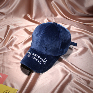 Sáu Bảng điều khiển bóng chày thời trang Hàn Quốc phong cách thêu dưới vành mũ nhung - Product Image 5