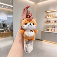 Porte-clés Funbox personnalisé en peluche, mini écureuil de dessin animé, jouet doux en peluche pour enfants, idéal pour cadeau, voiture, téléphone portable, sac