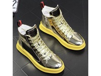 Nouvelles Chaussures Décontractées Montantes à Paillettes pour Hommes et Garçons, Style Campus et Extérieur, Semelle Épaisse Rehaussante, Blanches, Collection 2026