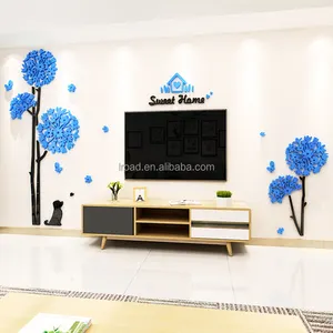 Miếng Dán Tường 3D Miếng Dán Tường Acrylic Hình Quả Cầu Cây Cặp Đôi Miếng Dán Trang Trí Tường Nền TV Phòng Khách Sáng Tạo