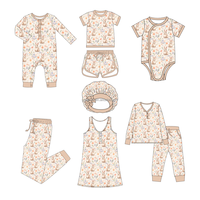 Pyjamas de famille personnalisés imprimés en fibre de bambou, ensembles de vêtements de nuit assortis pour maman, papa, fille, garçon et bébé