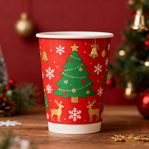 Wholesale Eco-Friendly Compostable PE Coated Double Wall Food-grade Disposable <strong>Christmas</strong> <strong>Paper</strong> <strong>Cups</strong> - Product Image 5
