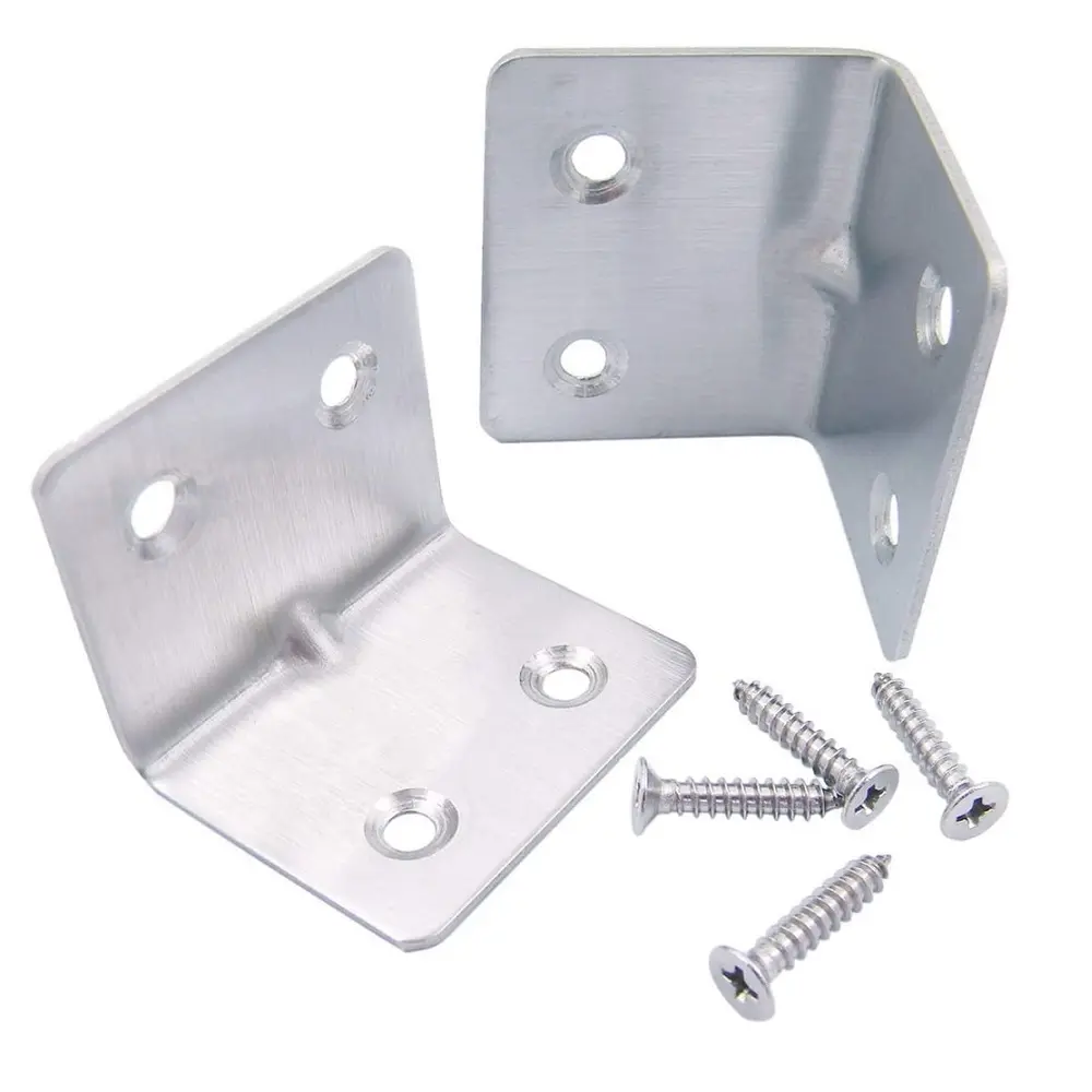 Flat Metal Fixing Black Metal Joining Plates To Connect Wood Brackets With Screw Holes For Timber For Wood