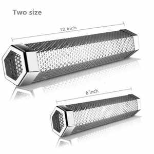Fumeur de granulés de bois charbon de bois hexagone en acier inoxydable Tube de fumeur barbecue circulaire pour légumineuses Barbecue brochette Tube de stockage <span class=keywords><strong>Charc</strong></span> - Product Image 6