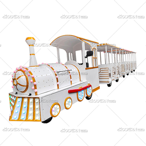 รถไฟไร้รางคุณภาพสูง 28 ที่นั่ง พร้อมตู้โดยสารกว้างขวางสามห้อง สำหรับความสนุกสนานในครอบครัว และเครื่องเล่นในสวนสนุกที่สวยงาม มีจำหน่ายแล้ว - Product Image 2