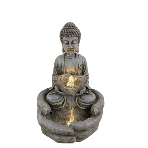Statue de <span class=keywords><strong>Bouddha</strong></span> <span class=keywords><strong>solaire</strong></span>, <span class=keywords><strong>fontaine</strong></span> d'eau, décoration de jardin en polyrésine, cascade d'eau, <span class=keywords><strong>fontaine</strong></span> à LED, <span class=keywords><strong>fontaine</strong></span> illuminée - Product Image 2