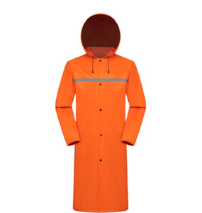 معطف واق من المطر طويل بغطاء للرأس مع شعار مخصص، عالي الوضوح وعاكس للضوء ومقاوم للماء، مناسب لأعمال البناء والفعاليات الجماعية - Product Image 6