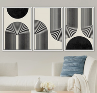 Toile Encadrée Art Mural Moderne Maison Oeuvre Neutre Boho Décor Impression Abstraite Géométrique Usine En Gros 3 Pièces En Plastique 500pcs