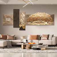 Art mural moderne minimaliste pour la décoration de la maison, peinture murale avec éclairage LED pour le salon