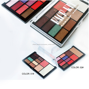 Commercio all'ingrosso Su Ordinazione Stampato 8 colori ombretto + <span class=keywords><strong>2</strong></span> evidenziatore + 1 polvere di Miglior prezzo Professionale - Product Image 1