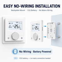 Thermostat intelligent HY26 alimenté par batterie, contrôleur de chauffage au sol WiFi, compatible avec Tuya Alexa Google Assistant pour la maison