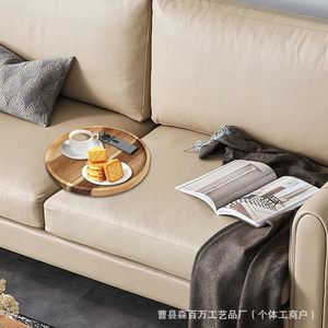 Wooden Sofa <b>Gap</b> Tray Solid Wood Natural Color Coffee Table Side Dish Plate Snack Dessert Holder - Product Image 1