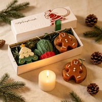 Boîte cadeau de bougies parfumées biodégradables en cire de soja, faites à la main, créatives et personnalisées, en forme de cerf, pour Noël et Pâques