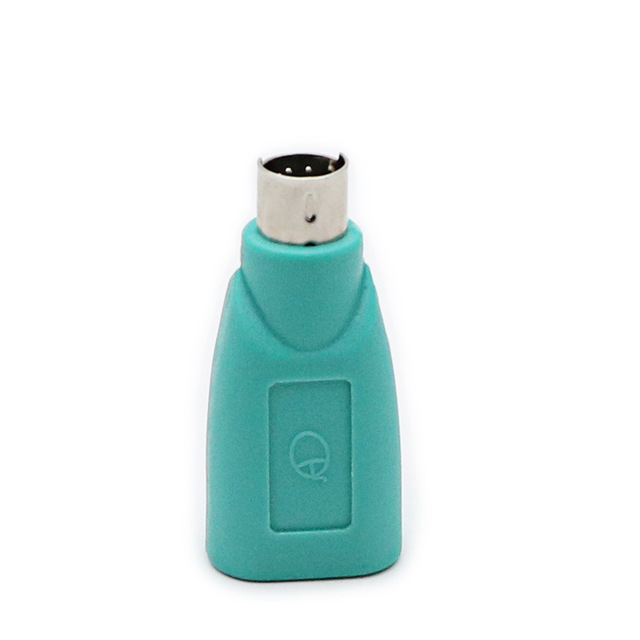 Ps/2 Male to USB Female Adapter New Round Head Interface Converter for Purple Keyboard and Green Mouse DC Output PS/2 to USB