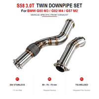 Kit de Downpipe S58 Twin Fatboy pour BMW M3 G80 M4 G82 M2 G87 3.0L en Acier Inoxydable 304 – Amélioration des Performances d'Échappement