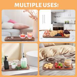 ถาดเสิร์ฟและจานไม้ทรงสี่เหลี่ยมผืนผ้าจากไม้กระถินเทศ เป็นมิตรกับสิ่งแวดล้อม สำหรับงานปาร์ตี้ ชาร์กูเตอรี ชีส ซูชิ ผลไม้ ของหวาน อาหารเรียกน้ำย่อย และขนม - Product Image 6