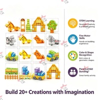 Productos Novedosos 2026, Cubos Magnéticos Transparentes 3D, Juguetes de Construcción de Plástico, Juego de Bloques de Construcción Magnéticos Educativos con Animales para Niños