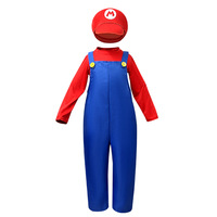 Costume de cosplay de groupe de style jeu vidéo rétro - Combinaison rouge et verte + Ensemble de robe de princesse rose Tenue de jeu de rôle de fête