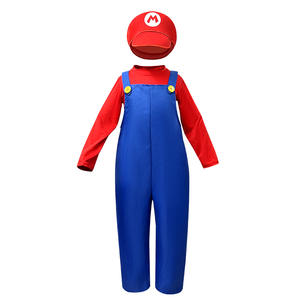 Costume de cosplay de groupe de style jeu vidéo rétro - Combinaison rouge et verte + Ensemble de robe de princesse rose <span class=keywords><strong>Tenue</strong></span> de jeu de rôle de fête - Product Image 6