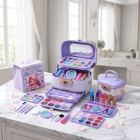Trousse de Maquillage d'Imitation Fille pour Enfants, Boîte de Voyage DIY, Jouets de Beauté et Mode, Jeu de Maison