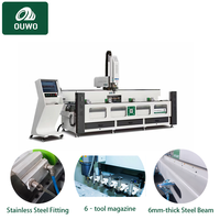 Machine de perçage et de fraisage CNC OUWO 3200 mm pour la fabrication de fenêtres et de portes en alliage d'aluminium, UPVC, cuivre, directement de l'usine