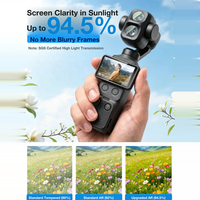 Untuk Pocket 4 Pro Set Pelindung Layar dan Lensa Kaca Tempered Film Kaca Keras 9H Tahan Gores HD Jernih Pelindung Kamera Vlog