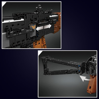 14020 Fusil Automático AK74 para Ensamblar, Modelo de Arma de Fuego de Juguete, Set de Bloques de Construcción Educativos para Niños