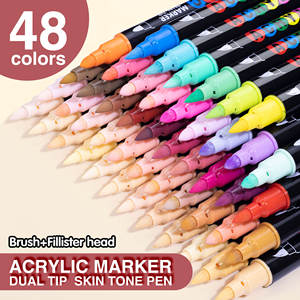 Dubbele Punt Op Water Gebaseerde Acrylverf Markeerstift Set Oem Kleuren Vloeibare Fluorescerende/Glow Dark Rock Painting Art Markers - Product Image 4