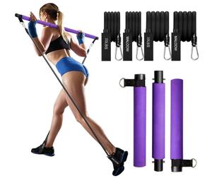 Bastone da bar portatile per <span class=keywords><strong>pilates</strong></span> con fascia di resistenza/kit barra per <span class=keywords><strong>pilates</strong></span> con fascia di resistenza regolabile/barre per <span class=keywords><strong>pilates</strong></span> regolabili - Product Image 1