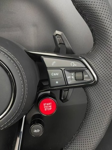Cuero de Fibra de Carbono para Volante, Botón de Encendido/Apagado, Selector de Conducción para <span class=keywords><strong>Audi</strong></span> A3/A4/A6 RS/S/A Series, Completamente Perforado - Product Image 6