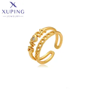 X000755806 xuping bijoux 24k or p [laté élégant simple cool style rural simple anneau lettre design mode anneaux élégants