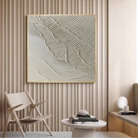 Grande Peinture Murale Abstraite Nordique Blanche Beige Grise Texturée 3D Faite à la Main, Art Moderne sur Toile, Vente en Gros