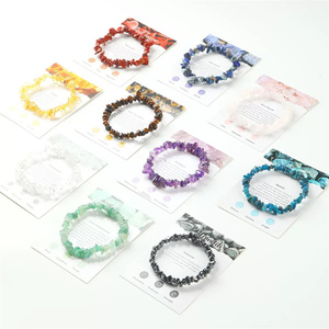 Braccialetti con Chips di Gemme Naturali Unisex, Cristalli Curativi, <span class=keywords><strong>Chakra</strong></span>, <span class=keywords><strong>Pietre</strong></span> Irregolari, Yoga, Reiki, Sollievo dall'Ansia, Trendy - Product Image 2