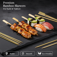 Brochettes en bambou naturel Teppo pour grillades Yakitori, brochettes jetables de 15 cm avec large poignée pour viande et volaille