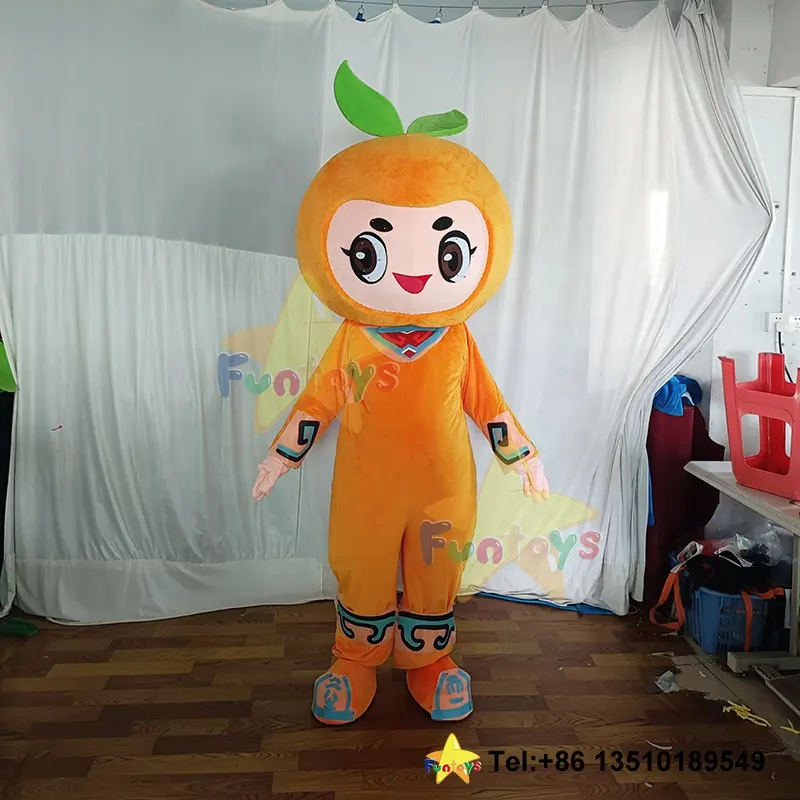 Funtoys özel turuncu bebek maskot kostüm yaprakları ile sağlıklı meyve Anime Cosplay karikatür cadılar bayramı noel karnaval için yetişkin