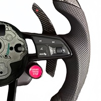 Volant en cuir et fibre de carbone personnalisé pour Volkswagen VW Golf 5 6 7 6R MK6 MK7 GTI, nouvelle version améliorée avec bouton de démarrage