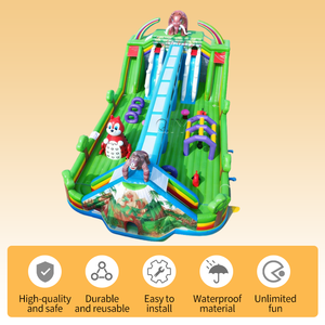 Château <span class=keywords><strong>gonflable</strong></span> extérieur vert pastel, combo <span class=keywords><strong>de</strong></span> <span class=keywords><strong>jeux</strong></span> gonflables, parc à thème <span class=keywords><strong>gonflable</strong></span> pour locations commerciales - Product Image 2