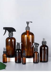 Flacone in Vetro Trasparente Boston Round da 15ml-500ml con Tappo in Bakelite, Bottiglia Spray di Grande Capacità per Liquidi Cosmetici Sensibili alla Luce - Product Image 3