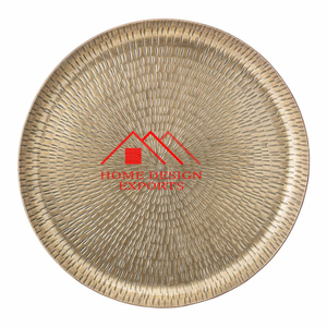 Vente de plateau marocain en aluminium or antique pour la maison, les hôtels et les restaurants, plateau de chargeur rond de dernière conception, meilleur vendeur - Product Image 1