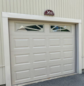 Porte de <span class=keywords><strong>garage</strong></span> <span class=keywords><strong>sectionnelle</strong></span> en acier peint, bleu clair, à panneaux plats, isolée, <span class=keywords><strong>motorisée</strong></span>, antivol, télécommandée, pour maison en briques - Product Image 4