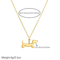 Collier avec pendentif chiot de style dessin animé personnalisé, en acier inoxydable, plaqué or 18 carats, bijoux imperméables pour fille