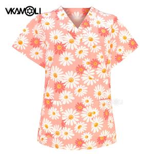 Stampa di cartoni animati medico Top Scrubs <span class=keywords><strong>ospedale</strong></span> camicia da infermiera uniformi dentista chirurgia abbigliamento da <span class=keywords><strong>lavoro</strong></span> <span class=keywords><strong>ospedale</strong></span> per animali domestici clinica <span class=keywords><strong>lavoro</strong></span> Top - Product Image 3