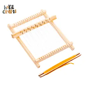 HOYE CRAFTS Hot Sale Handmade Teaching Aids Wooden Weaving Loom for Kids Wooden Weaving Knitting Loom Toy