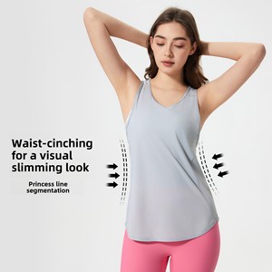 Tùy Chỉnh Nhà Máy Bán Buôn Phụ Nữ Của Yoga Hàng Đầu Mới Mùa Hè Lưới Gạc Vest Thoáng Khí Nhanh Chóng Làm Khô Chất Liệu Cho Trở Lại Thể Thao & Tập Thể Dục - Product Image 5